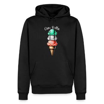 Ciao Bella - Sweat à capuche Premium bio Homme - noir - Devant - Nico (187cm)