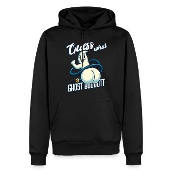 Devinez ce que les fantômes disent drôles de fantômes - Sweat à capuche Premium bio Homme - noir - Devant - Nico (187cm)