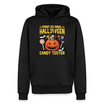 Testeur professionnel de bonbons d’Halloween - Sweat à capuche Premium bio Homme - noir - Devant - Nico (187cm)