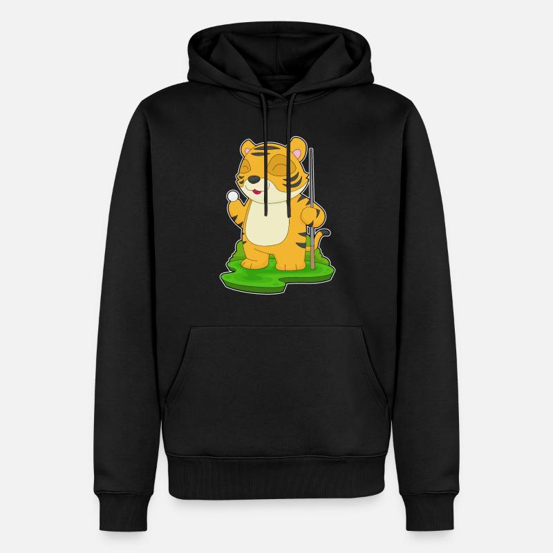 Queue de billard Tiger - Sweat à capuche Premium bio Homme - noir