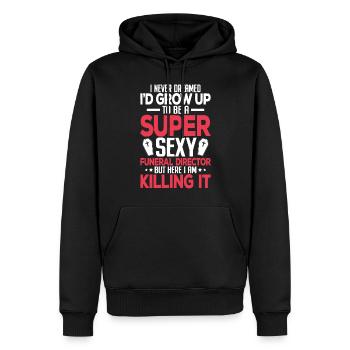 Super sexy directeur de pompes funèbres Morticien drôle - Sweat à capuche Premium bio Homme - noir - Devant - Nico (187cm)