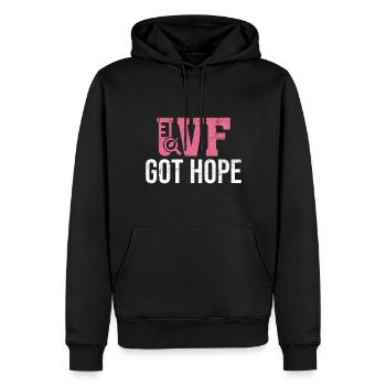 IVF Got Hope Funny Infertility IVF Mom Egg - Men’s Premium Organic Hoodie - black - Front - Nico (187cm)