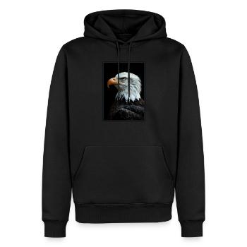 Pygargue à tête blanche Weißkopfseeadler - Sweat à capuche Premium bio Homme - noir - Devant - Nico (187cm)