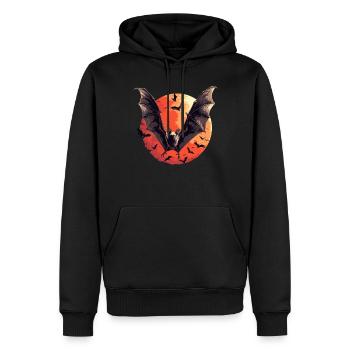 Chauve-souris Chauve-souris - Sweat à capuche Premium bio Homme - noir - Devant - Nico (187cm)
