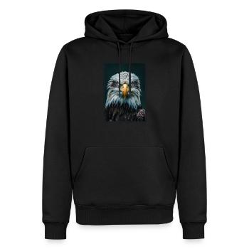 Pygargue à tête blanche Weißkopfseeadler - Sweat à capuche Premium bio Homme - noir - Devant - Nico (187cm)