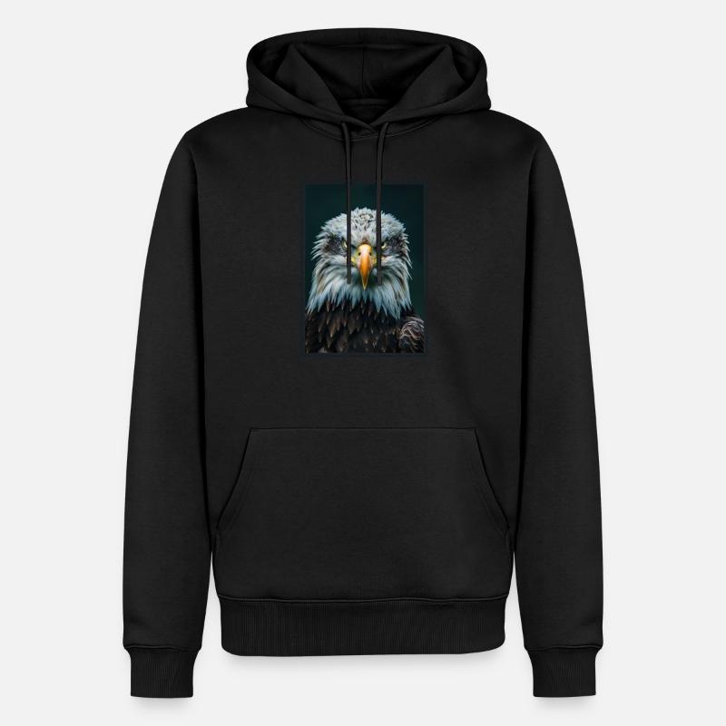 Pygargue à tête blanche Weißkopfseeadler - Sweat à capuche Premium bio Homme - noir