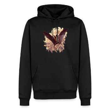 Chauve-souris Chauve-souris - Sweat à capuche Premium bio Homme - noir - Devant - Nico (187cm)