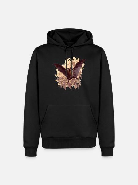 Pipistrello Pipistrello Pipistrello - Felpa con cappuccio ecologica premium da uomo - nero
