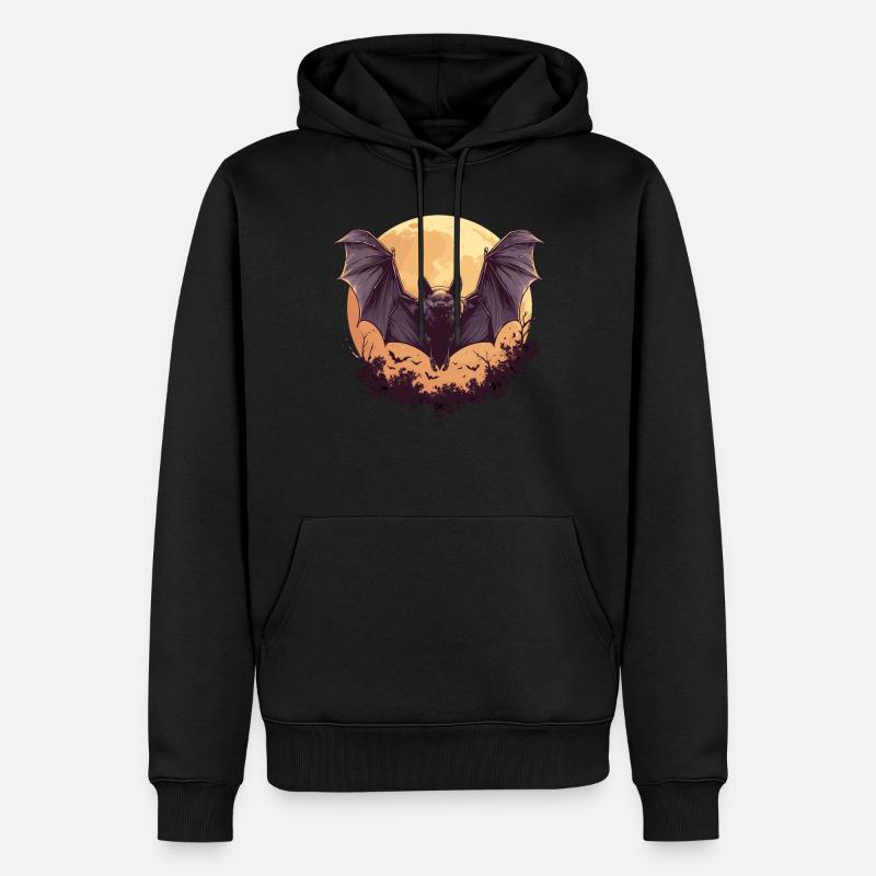 Chauve-souris Chauve-souris - Sweat à capuche Premium bio Homme - noir