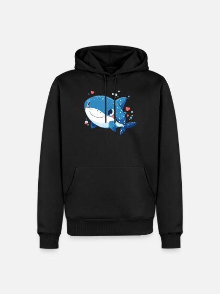 requin-baleine Requin-baleine requin-baleine - Sweat à capuche Premium bio Homme - noir