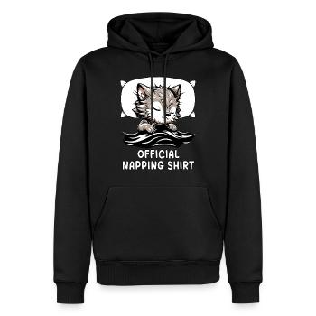 Chemise de sieste officielle loup-garou - Sweat à capuche Premium bio Homme - noir - Devant - Nico (187cm)