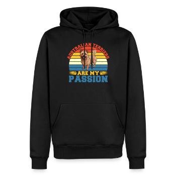 Australian Terrier Gifts - Männer Premium Bio Hoodie - Schwarz - Vorne - Nico (187cm)