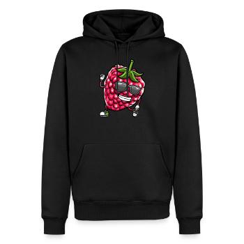 Beere Dancing Himbeeren Obst - Männer Premium Bio Hoodie - Schwarz - Vorne - Nico (187cm)