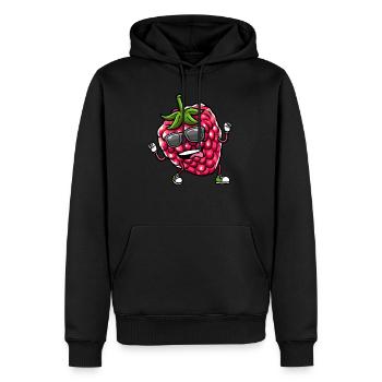 Beere Dancing Himbeeren Obst - Männer Premium Bio Hoodie - Schwarz - Vorne - Nico (187cm)