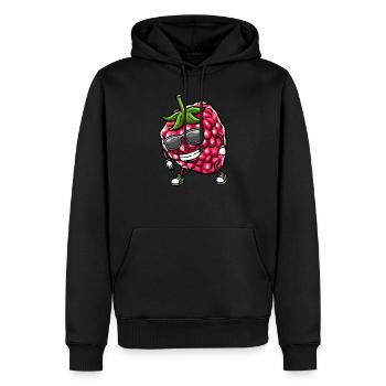 Beere Dancing Himbeeren Obst - Männer Premium Bio Hoodie - Schwarz - Vorne - Nico (187cm)