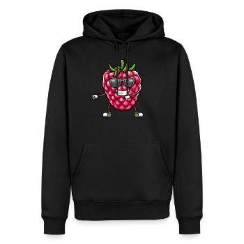 Beere Dancing Himbeeren Obst - Männer Premium Bio Hoodie - Schwarz - Vorne - Nico (187cm)