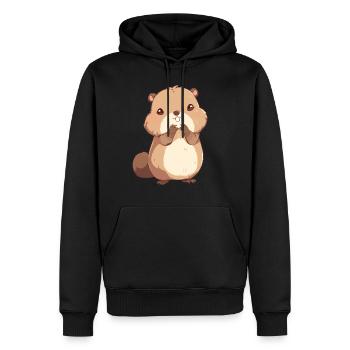 Beaver Biber - Sweat à capuche Premium bio Homme - noir - Devant - Nico (187cm)