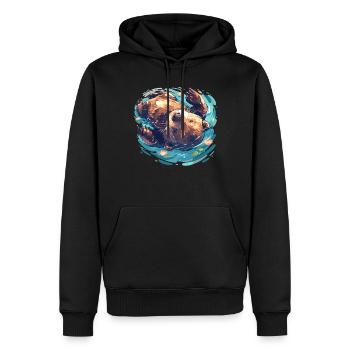 Beaver Biber - Sweat à capuche Premium bio Homme - noir - Devant - Nico (187cm)