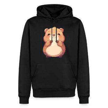 Beaver Biber - Sweat à capuche Premium bio Homme - noir - Devant - Nico (187cm)
