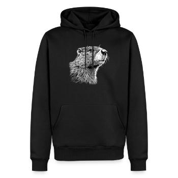Beaver Biber - Sweat à capuche Premium bio Homme - noir - Devant - Nico (187cm)
