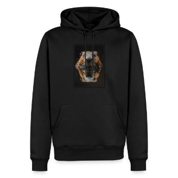 Beaver Biber - Sweat à capuche Premium bio Homme - noir - Devant - Nico (187cm)