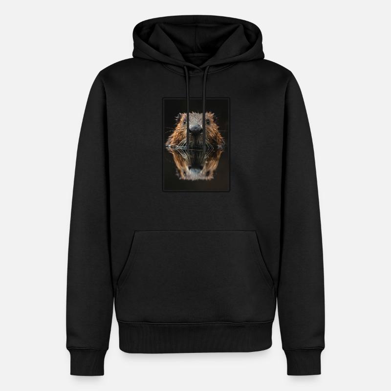 Beaver Biber - Männer Premium Bio Hoodie - Schwarz