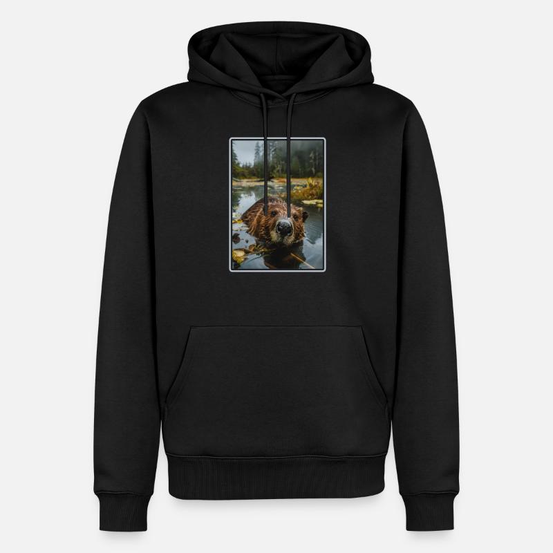 Beaver Biber - Sweat à capuche Premium bio Homme - noir