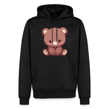 Bear Bären Bär - Männer Premium Bio Hoodie - Schwarz - Vorne - Nico (187cm)