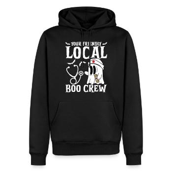 Halloween: Your Friendly Local Boo-crew - Men’s Premium Organic Hoodie - black - Front - Nico (187cm)