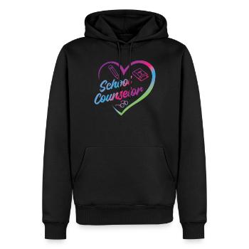 School Counselor Heart Watercolor - Männer Premium Bio Hoodie - Schwarz - Vorne - Nico (187cm)