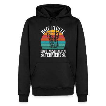 Cadeaux pour terrier australien - Sweat à capuche Premium bio Homme - noir - Devant - Nico (187cm)