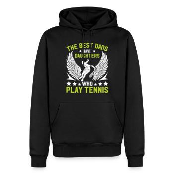 Tennis Daddy - Les meilleurs papas ont des filles qui pl - Sweat à capuche Premium bio Homme - noir - Devant - Nico (187cm)