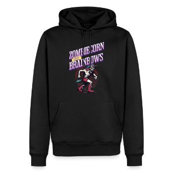 Zombie Einhorn Lustiger Halloween Spruch - Männer Premium Bio Hoodie - Schwarz - Vorne - Nico (187cm)