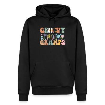 Groovy grand-père rétro assorti anniversaire de famille - Sweat à capuche Premium bio Homme - noir - Devant - Nico (187cm)