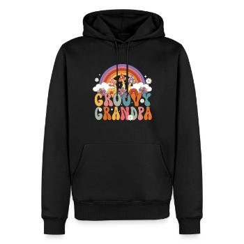 Groovy grand-père rétro assorti anniversaire de famille - Sweat à capuche Premium bio Homme - noir - Devant - Nico (187cm)