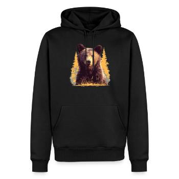 Bear Bären Bär - Männer Premium Bio Hoodie - Schwarz - Vorne - Nico (187cm)