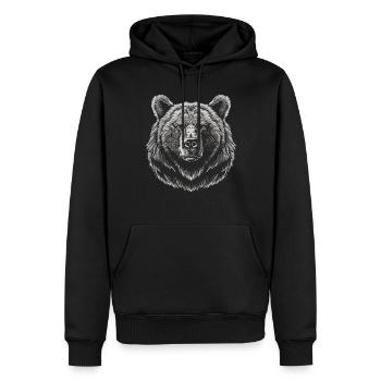 Bear Bären Bär - Männer Premium Bio Hoodie - Schwarz - Vorne - Nico (187cm)