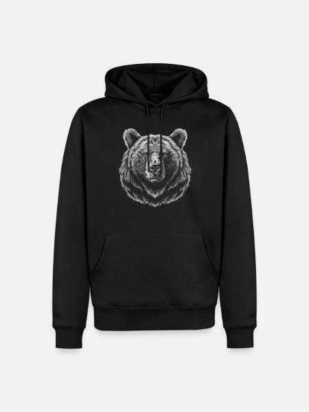 Bear Bären Bär - Männer Premium Bio Hoodie - Schwarz
