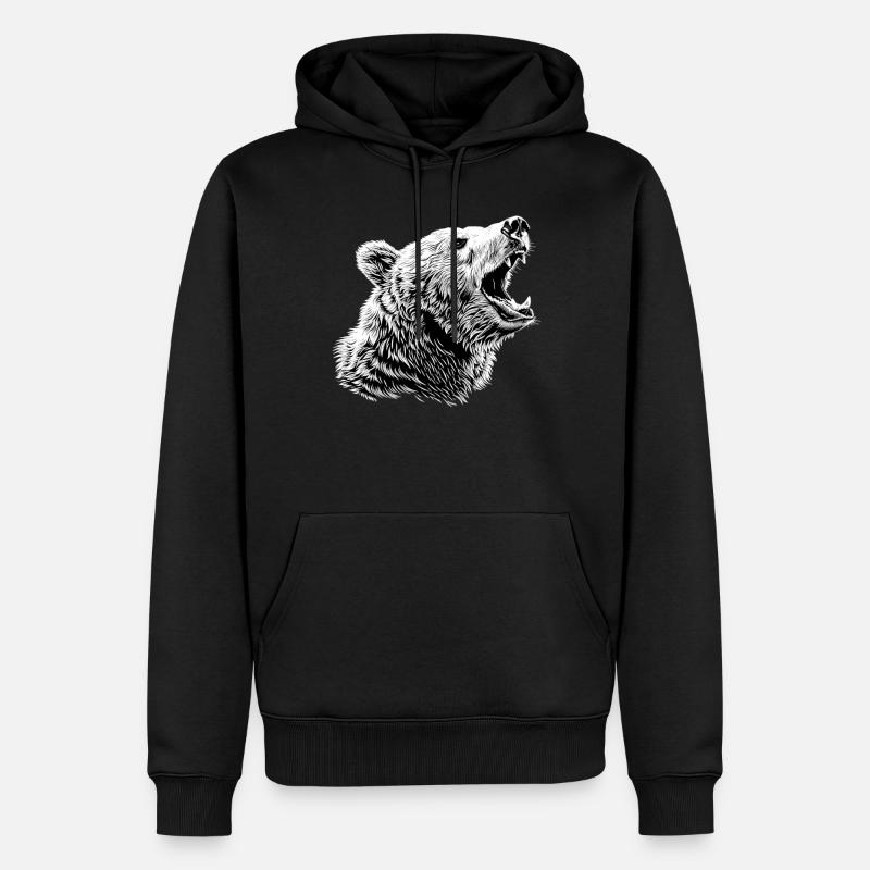 Bear Bären Bär - Männer Premium Bio Hoodie - Schwarz