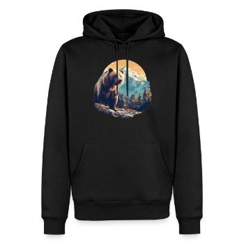 Bear Bären Bär - Männer Premium Bio Hoodie - Schwarz - Vorne - Nico (187cm)