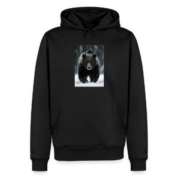 Bear Bären Bär - Männer Premium Bio Hoodie - Schwarz - Vorne - Nico (187cm)