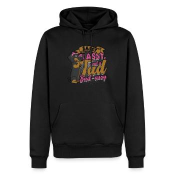 Teckel à poil dur - Sweat à capuche Premium bio Homme - noir - Devant - Nico (187cm)