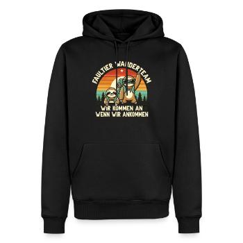Wandern Wanderer Berge Faultier Wanderteam Wander - Männer Premium Bio Hoodie - Schwarz - Vorne - Nico (187cm)