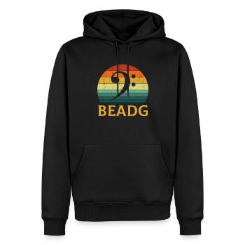 BEADG Bass Clef - Männer Premium Bio Hoodie - Schwarz - Vorne - Nico (187cm)