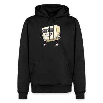 Tofu dansant pour les végétaliens et les amateurs de tofu - Sweat à capuche Premium bio Homme - noir - Devant - Nico (187cm)