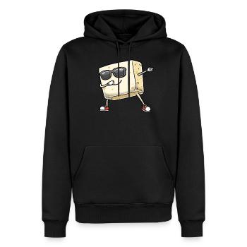 Tofu dansant pour les végétaliens et les amateurs de tofu - Sweat à capuche Premium bio Homme - noir - Devant - Nico (187cm)