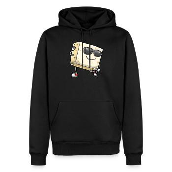 Tofu dansant pour les végétaliens et les amateurs de tofu - Sweat à capuche Premium bio Homme - noir - Devant - Nico (187cm)