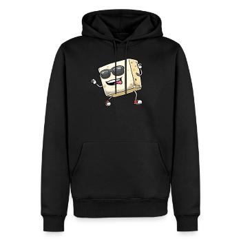 Tofu dansant pour les végétaliens et les amateurs de tofu - Sweat à capuche Premium bio Homme - noir - Devant - Nico (187cm)