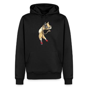 Figure Skating - Cat Figure Skating - Sweat à capuche Premium bio Homme - noir - Devant - Nico (187cm)