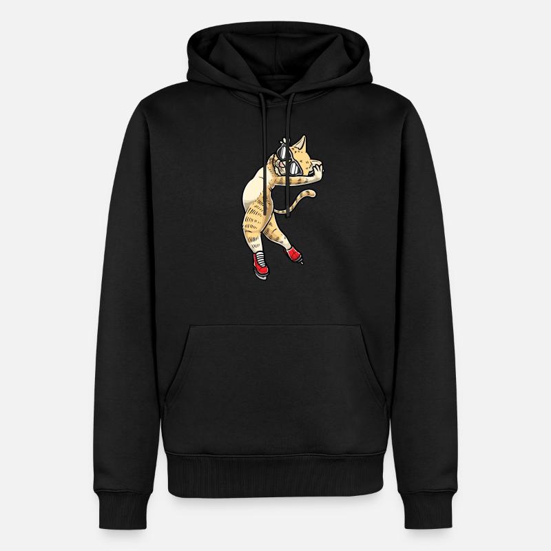 Figure Skating - Cat Figure Skating - Sweat à capuche Premium bio Homme - noir